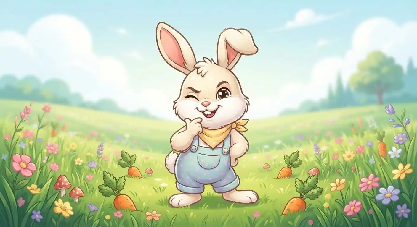 Funny rabbit in meadow