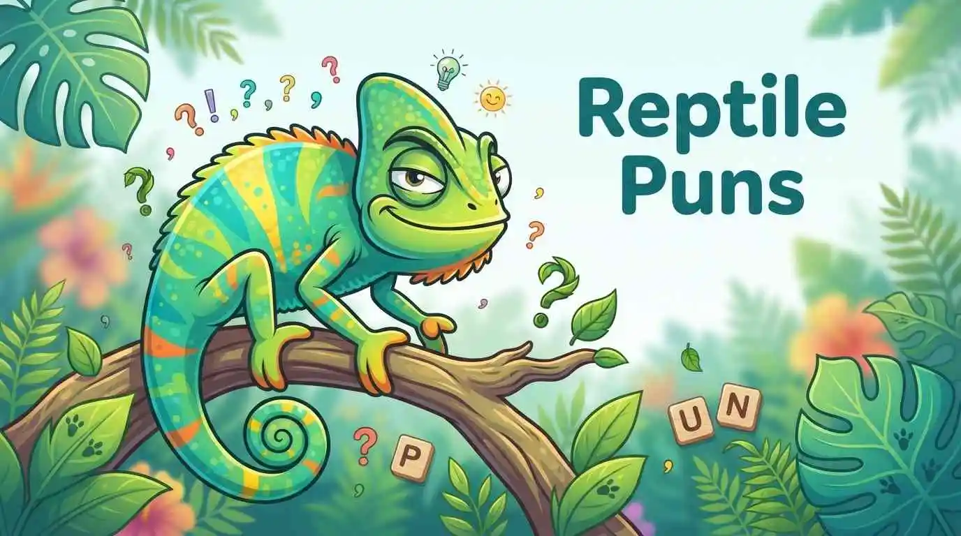Funny reptile making puns