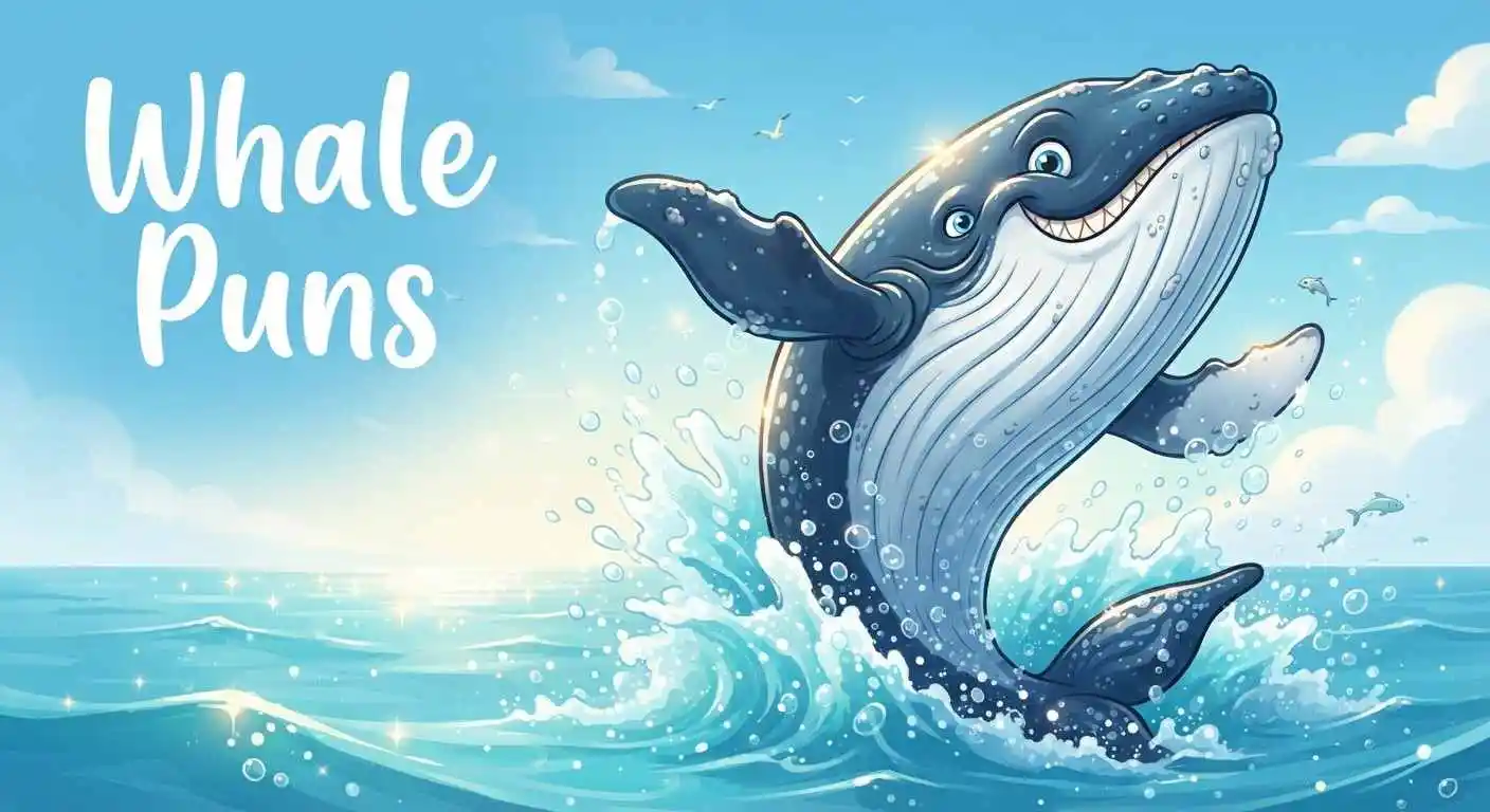 Funny whale swimming