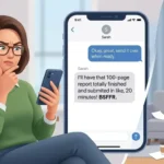 Adult reacting with disbelief to an exaggerated text using BSFFR