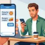 IDM shown in a text conversation to express that either choice is fine
