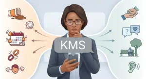 Adult receiving an ambiguous KMS text with contrasting casual and serious context cues