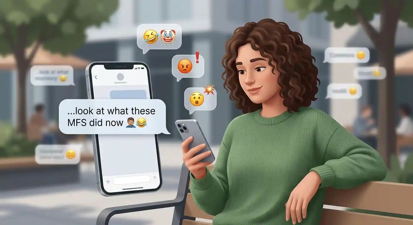 Adult reading a casual text using MFS to refer to a group of people