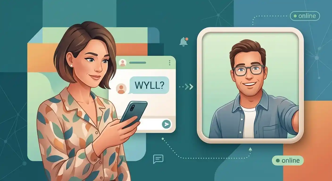 Adult receiving a “WYLL?” message asking what they look like